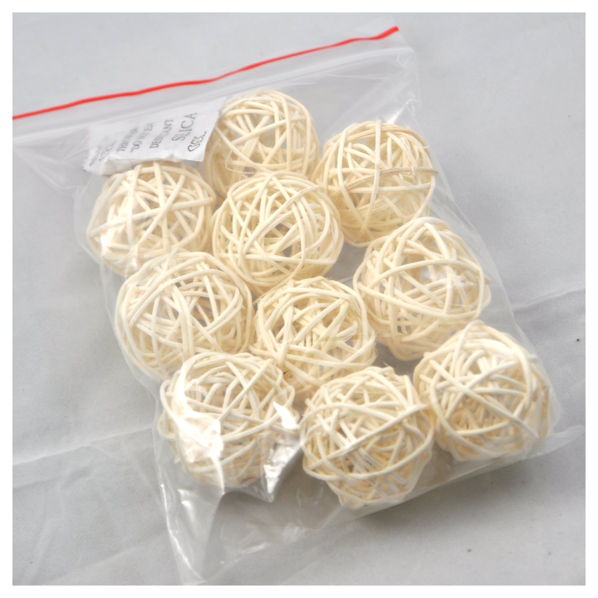 Set of 10 pcs Wicker Rattan Balls Table Wedding Party Christmas Decoration (Diameter 1.6 Inch, White)